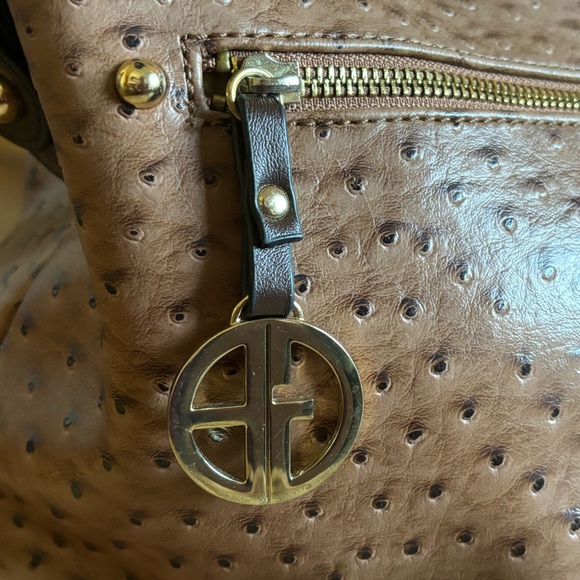 GIANI BERNINI OSTRICH SKIN SHOULDER BAG - Picture 5 of 11